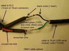 OBD1 cable splices