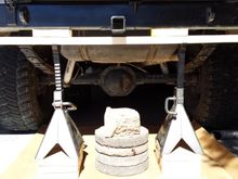 Removing the rear bumper to install the nutzerts. Did it by myself, but had to jack the bumper up with a hydraulic jack.