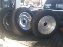 I picked these three fronts from Craigslist for $50. Two tires are matching and in great shape. They fit the car alot nicer then the others.