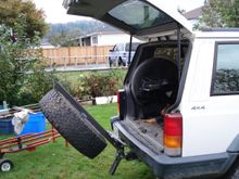 Tire down, hatch open