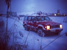 My stock Cherokee in the snow.  Instagrammed for dramatic effect.