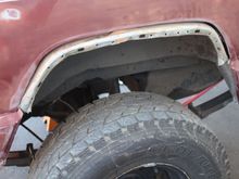 Rear fenders, big project, scary for me at first, not much experience with welding thin stuff.  Also "body work" another scary part.