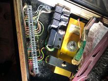 Control box with terminal strips. Brake actuator housing just in there to check fit.