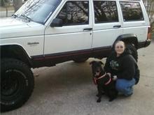 My beautiful wife, and my puppy with the XJ