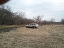 Out wheeling...despite how flat that field looks it is a minefield of very deep ruts all grown over with grass.