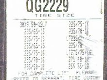 Tire Chain Tire sizes