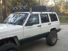 finished rust repair on driver side rocker. Still need one more coat of bedliner. Started to cut out for fender flares