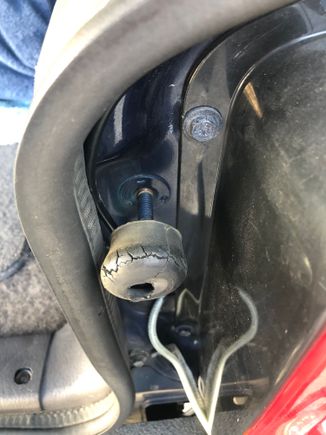 Hatch bumper pads are shot causing the hatch to rattle.  Unscrewed them out a couple turns until the new ones arrive.