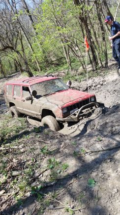 Tim got stuck once