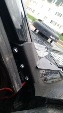 Passenger side mounted - I used self tapping screws instead of the recommended rivets.