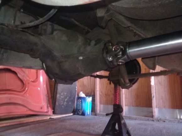 Got the pinion angle dummied in. Im far from getting it set in stone. The engine/tranny centerline was about 8 degrees down before I leveled it out. 5 degrees leveled out. Need it to be around 3. Got to get a trans crossmember fabbed up and decide on tire sizes. Then I can get the numbers to set the pinion angle. The current crossmember is a peice of 1x1 square stock. Didn't get a pic but it takes up alot of ground clearance and impedes on the route foe exhaust pipes.