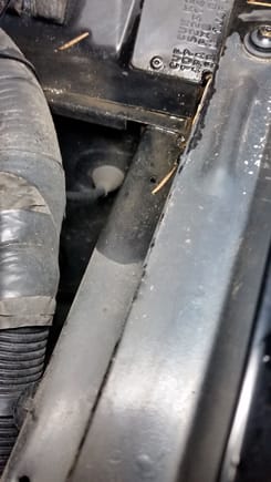 This is the hood release boot that was leaking to the interior