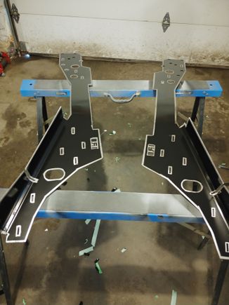 Painted the back side of the front stiffeners and the frame.