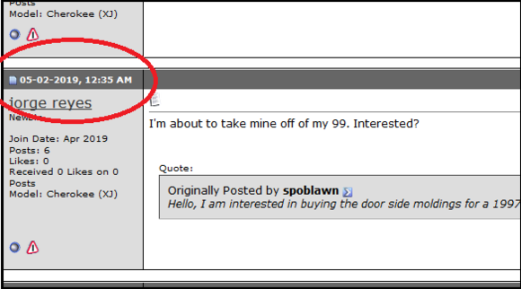 Here is where to find the date of a post.