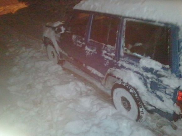 Was out playing in the snow, in the field out back