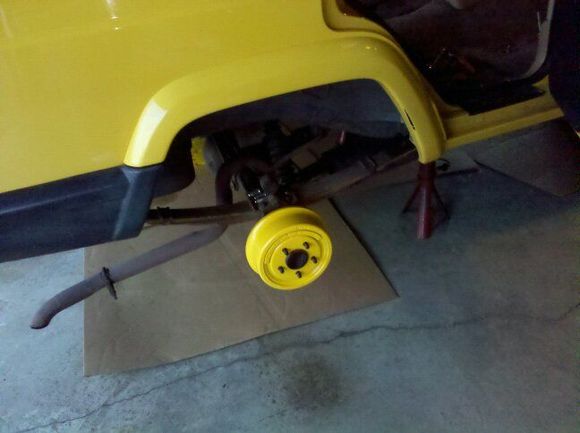 Painted the brake drums when we put new brakes on