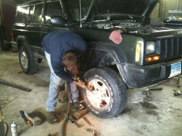 torching the wheel off
