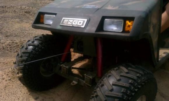 Dads golf cart has a winch....