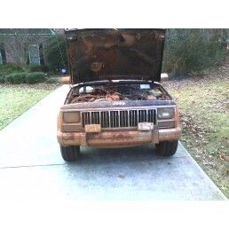front veiw of jeep after mud pit hood up