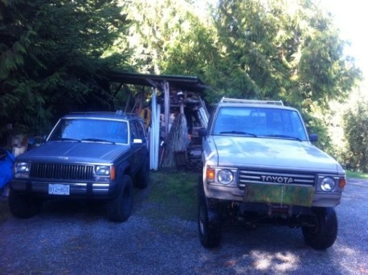 2" lift with my 81 Landcrusier with 28" tires and 12" lift :P