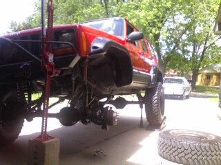 dont ever jack your car up like this...I was dumb and learned the hard way...last week this setup fell while i was working on it and i almost lost a finger..the doc says it may not be able to move again...LESSON LEARNED