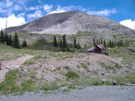 Imogene Pass, Upper Camp Bird Number 3 Level
Looking north west at United States Mountain 13,036'