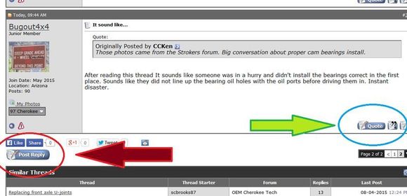 Use, "Post Reply", not "Quote", unless you have a REASON to quote.