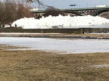 From Lakeshore road, that’s the Peace Bridge in the background and adult humans to the left