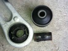 The old bushing is the hinged style , the replacement is  the solid style, seems that nobody offers the hinged unless you order the LCA’s 