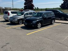 Here’s our HHR’s side by each in the Timmies parking lot. 