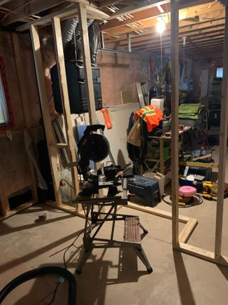 The wall is not fully studied, because the shower stall isn’t here yet, and I don’t know if it’s assembled and to big for the doorway. 