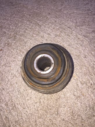 That same bushing, a little worn and loose in July 2018.