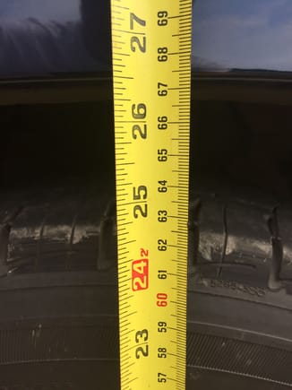 26 3/4 inches, 1/2 inch higher.