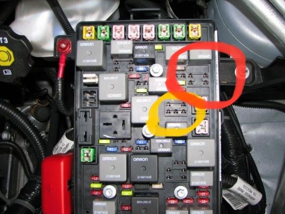 See in the red circle, I’ve marked a 4 pin receptivity for a 4 pin relay. That’s what’s under the hi beam relay , I’ve also marked in red in the photo below. 
The yellow circle is drawn around a 5 pin receptivity, I don’t know what that’s there for