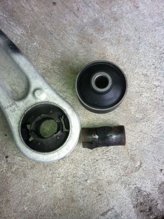 The old bushing is the hinged style , the replacement is  the solid style, seems that nobody offers the hinged unless you order the LCA’s 