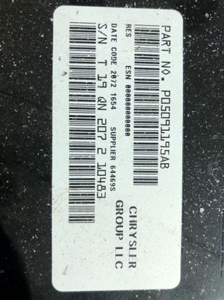 This is the sticker, would appreciate if u could send me a code to replace my radio