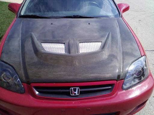 front- saibon carbon fiber evo 2 hood