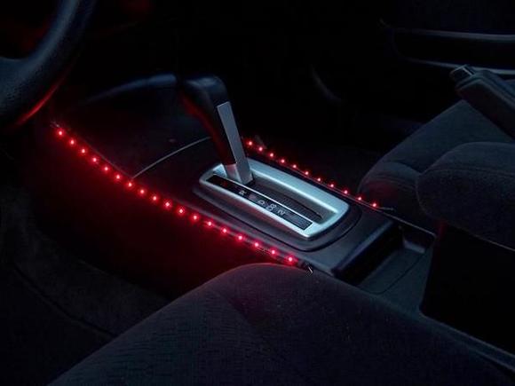 sum led strips on the center console, controlled via switch near the cup holder :)