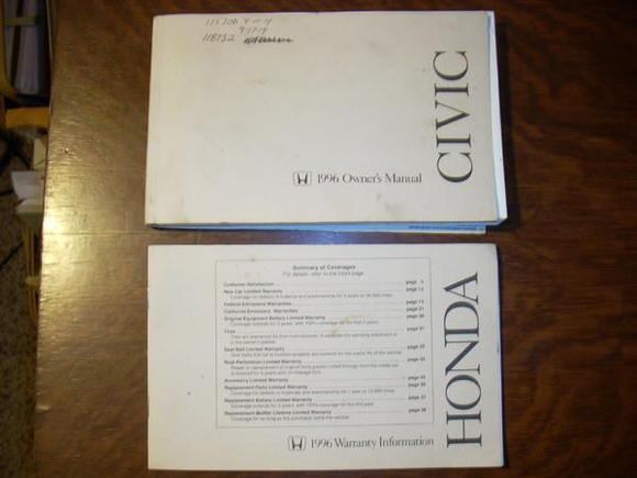 1996 Owner's Manual
1996 Warranty Information