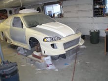 body primed while making the hood scoop