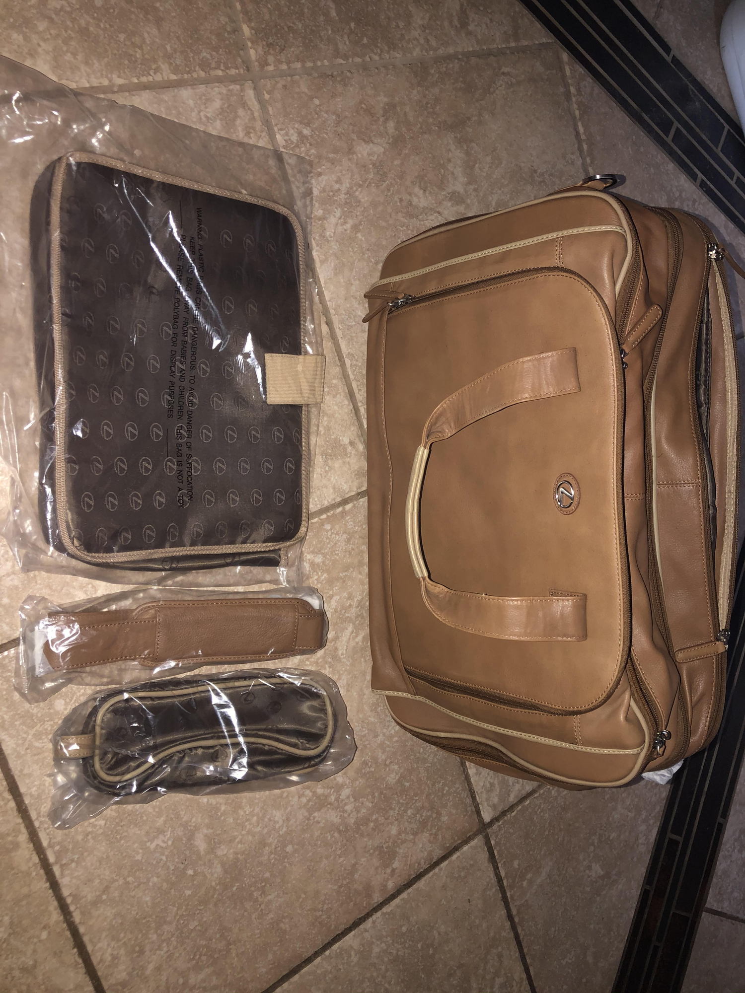 lexus, Bags, Lexus Brown Leather Duffle Overnight Bag