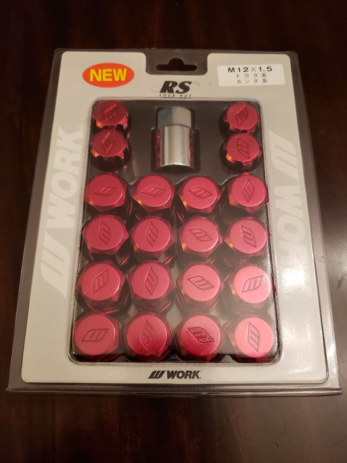 Wheels and Tires/Axles - WORK Wheels RS Type Forged Aluminum Lock Lug Nuts M12 X 1.5 RED 20 Pcs. - New - San Diego, CA 92078, United States