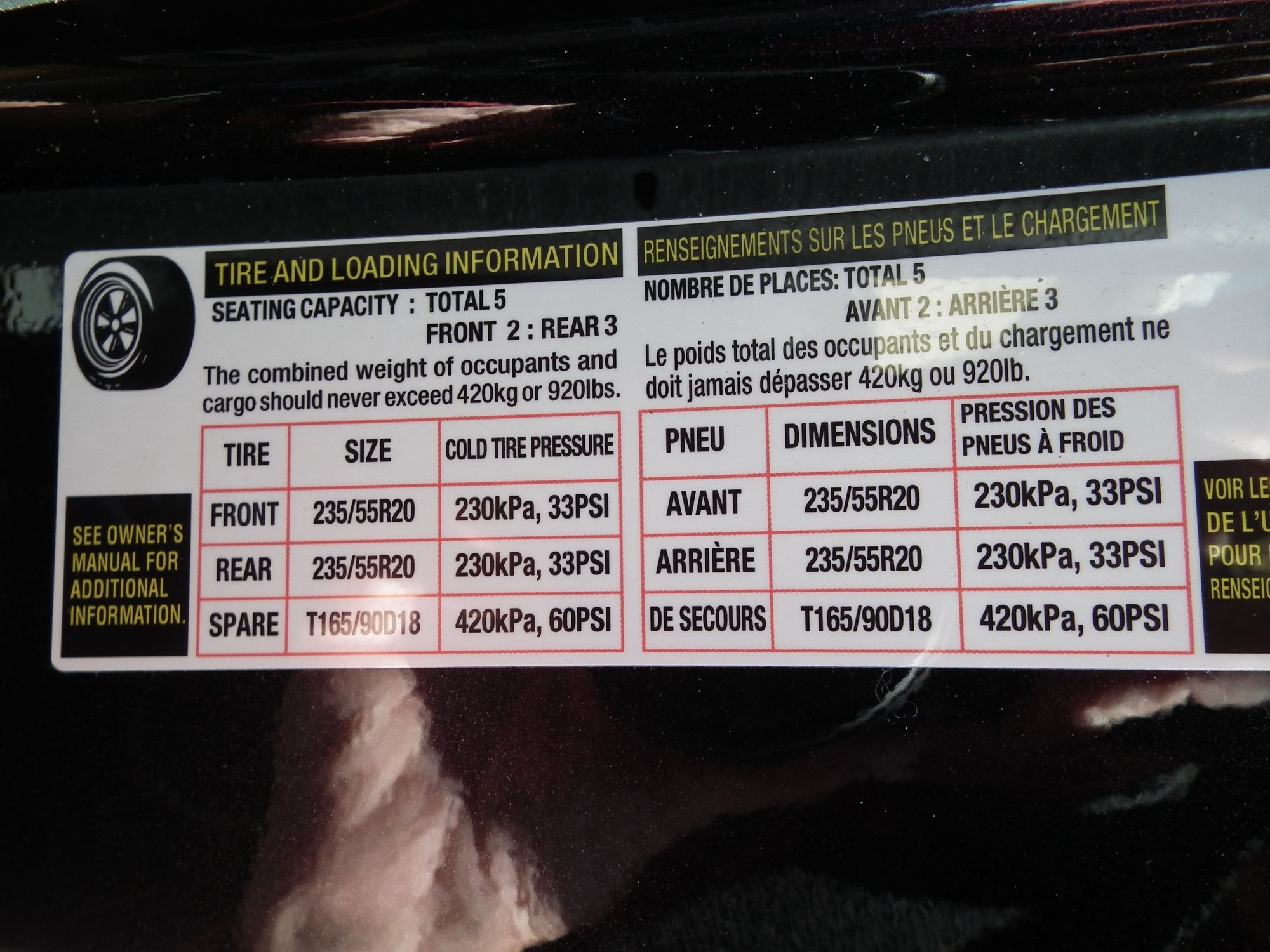 tire size  what's the Lexus Rx 350 tire size ? tire pressure