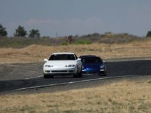 Being hunted by a magnificent Aqua Blue 997.2 GT3 RS!  The gentleman driving it is the organizer, and went by me like I threw an anchor out of my car of course.