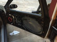 Installed the 6.5 Cerwin Vegas in the front doors.  Plastic cover on both doors was gone.  Hope by replacing this will cure my leak on black floor boards.