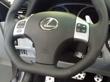 New F sport steering wheel with blue stiching.