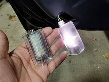 Left= New LED Bulb-OFF
Right= Factory Bulb-ON