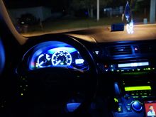 Interior hybrid blue ambiance. Mood lighting 