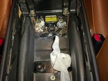 After removal of the center console. 