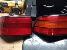 Finished light on the left, stock on the right.